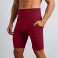 thumbnail image 4 of Mens Cycling Shorts No Padding Biking Shorts with Pockets Tummy Control Athletic Gym Workout Spandex Shorts , Size L, 4 of 5