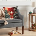 thumbnail image 3 of ​Christmas Throw Pillow with Snowman Design, Festive Red Background Holiday Decor for Sofa Couch Living Room Seasonal Home Decoration​​ D, 3 of 6