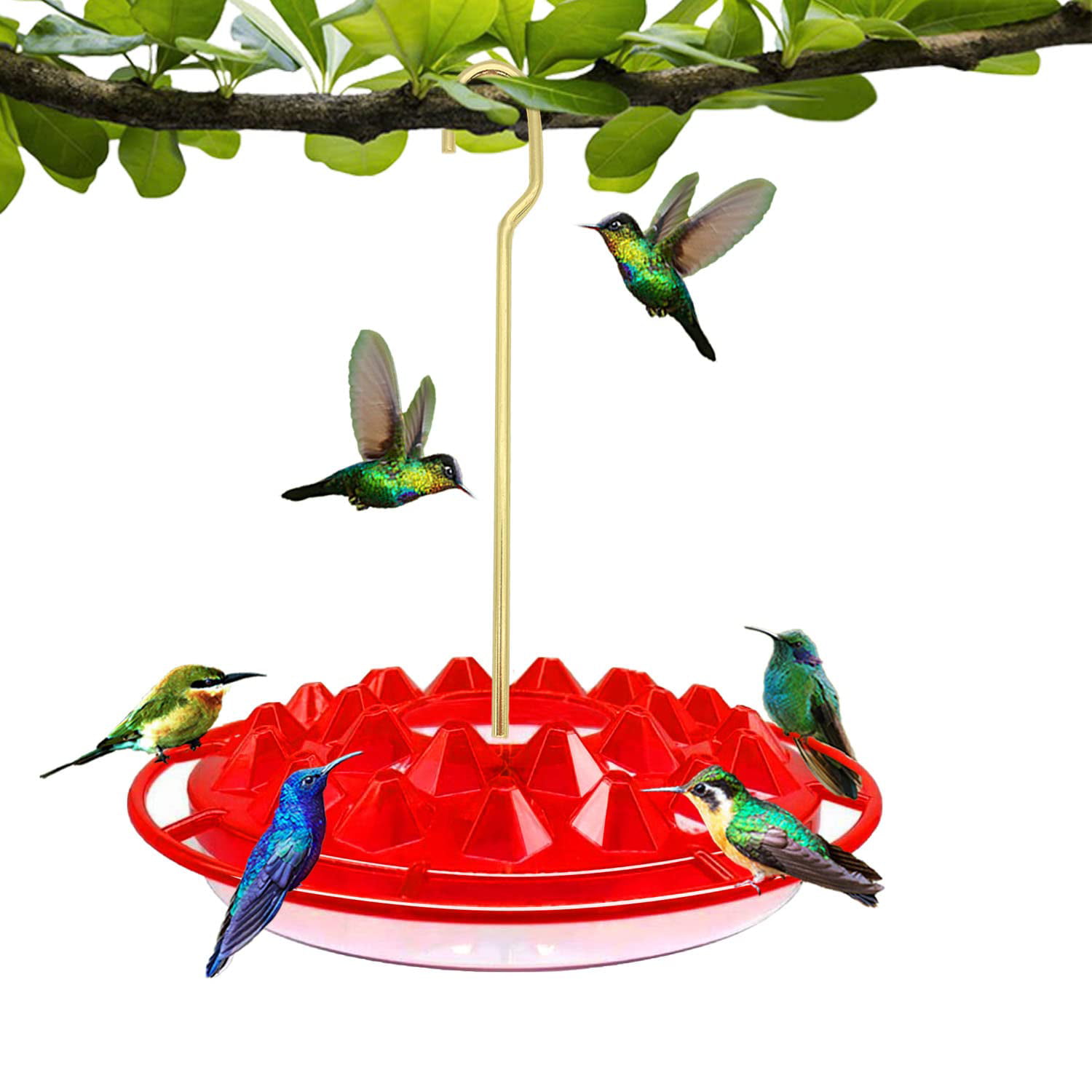 Hummingbird Feeder Blown Glass Pool Patio Garden Porch Summer Colorful Swirl NWT 