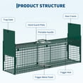thumbnail image 3 of Large Live Animal Trap for Raccoon, Stray Dog, Fox, Groundhog, Heavy Duty Q235 Carbon Steel Humane Cage, Foldable Catch and Release Trap, 3 of 10