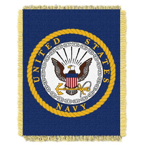 US Navy Jacquard Woven Throw Blanket