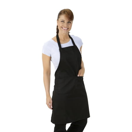 Nouvelle Legende Commercial Grade Kitchen Bib Apron, 2 Pack, Black, One Size
