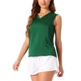 thumbnail image 4 of INSPIRE CHIC Womens Satin Tank Tops Casual Sleeveless Blouses V Neck Summer Top M Dark Green, 4 of 6