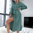 thumbnail image 2 of Seductiva Clearance Womens Robe Lightweight Long Ice Silk Nightgown Summer Thin Fashion Simple Home Clothes Women Cardigan Bathrobe Soft Ladies Sleepwear, 2 of 9