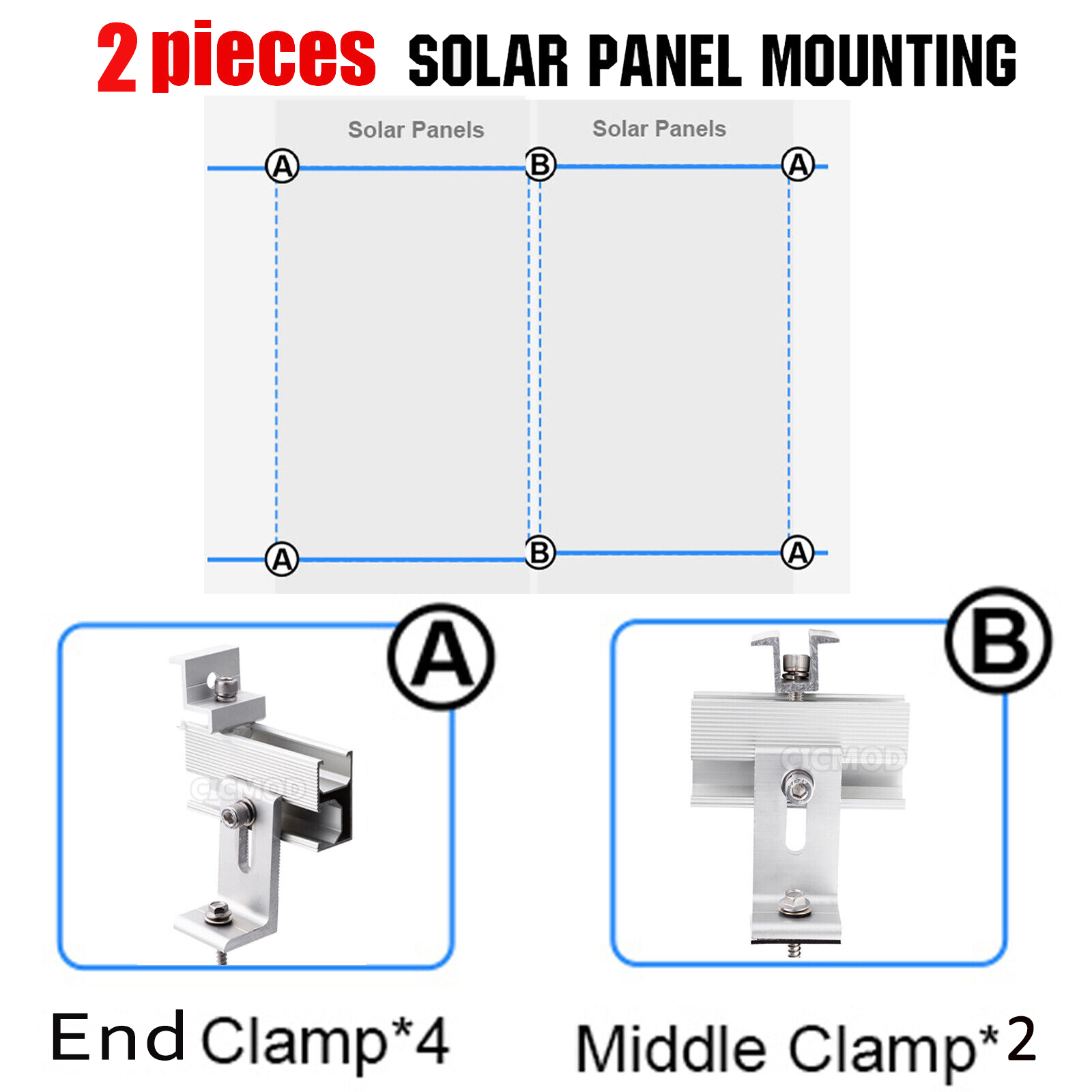 Solar Panel Mounting Bracket Kit, Solar Roof Mount Kit for 1-4 Pieces Thickness 1.18”/1.37” Solar Panels