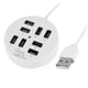 thumbnail image 1 of PC Laptop Plastic Shell White LED 55cm 22" Cable Round 8 Ports USB 2.0 Hub Splitter Adapter, 1 of 2