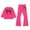 1-Hot Pink3814, variant on WOYY Girls Bow Sweatshirt and Flare Pants Set Casual Comfy Crew Neck Outfits Kids Clothing Sets, Sizes 3-10