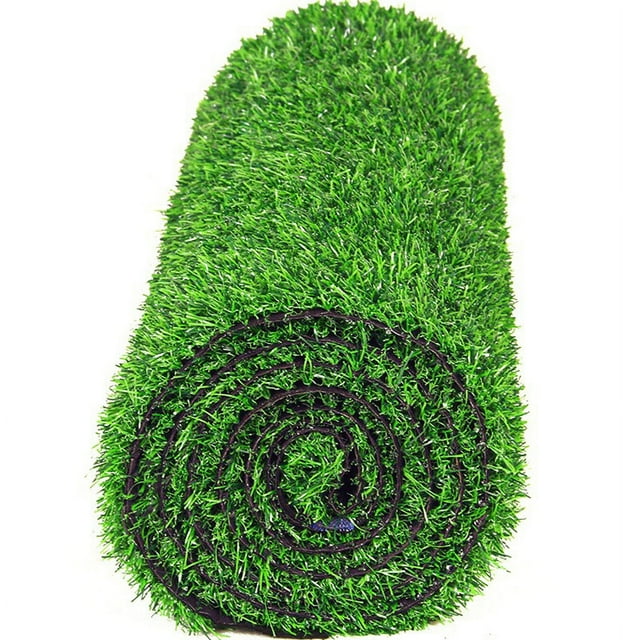 Césped de césped artificial, tapete de césped sintético realista de 0.8 pulgadas, paisaje de césped de jardín para interiores y exteriores para mascotas, alfombra de césped falso con orifici