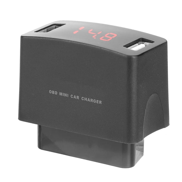 Cargador USB para coche, cargador de coche MINI OBD ABS duradero, toma de corriente, cargador de coche de alta intensidad