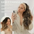 thumbnail image 4 of Clip in Long Wavy Synthetic Hair Extension 20 Inch Ombre Natural Black to Chestnut Brown Highlights 4PCS Thick Hairpieces Fiber Double Weft Hair for Women, 4 of 7