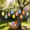 thumbnail image 6 of Specollect 2 Pcs Colorful Easter Eggs Decorations with Hanging Loop for Indoor Outdoor Table Decor, Festive Holiday Party Supplies, Spring Garden Ornaments, 6 of 8