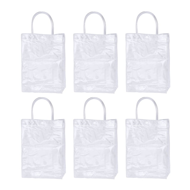6 bolsas de regalo transparentes de PVC impermeables para envolver regalos, bolsas multiusos.