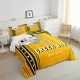 thumbnail image 4 of American Football Bedding Twin, Football Game Bedding Comforters & Sets Youth American Football City Style Comforter Set, Yellow Black and White Helmet Quilt (Green Bay), 4 of 6