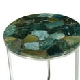 thumbnail image 3 of Steve Silver Foster Round Spa Green Agate Top and Nickel Base Chairside Table, 3 of 4