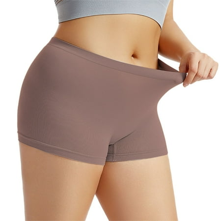 Ukumplol Womens Underwear Under Skirt Shorts Plus Size Underwear for Women Womens Boyshorts Underwear Full Coverage Soft Stretch Shorts for Women Ladies Panties Khaki S