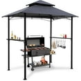 thumbnail image 6 of REKHH 8'x 5' Grill Gazebo Canopy, Outdoor BBQ Gazebo with Led Light, Barbeque Gazebo Shelter for Patio(Khaki), 6 of 6