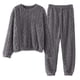 thumbnail image 3 of Conjuntos de pijama cálidos y suaves para mujer. Cómodos pantalones de felpa oversize. Ropa de estar por casa. Conjunto de 2 piezas. Talla única., 3 of 7
