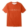 thumbnail image 4 of MIXUE Toddler Girls Tops & T-Shirts Summer Letter Print Crew Neck Short Sleeve Loose Casual T-shirts Daily-Wear,Orange,3-4 Years, 4 of 4