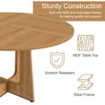 thumbnail image 5 of GZXS Round Kitchen Table, 47.24" Farmhouse Dining Table in Ancient Oak, with Adjustable Non-Slip Feet and Scratch-Resistant MDF Top, Quick Assembly, 5 of 9