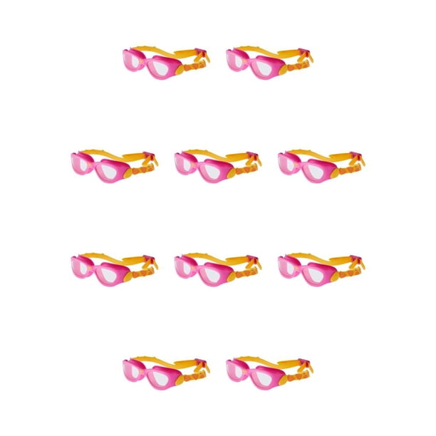 Gafas de natación Advancent Clear View alta definición PC correa ajustable anillo rosa naranja 10Conjunto