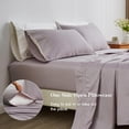 thumbnail image 3 of Simple&Opulence 100% Egyptian Cotton 400 Thread Count Queen Sheets-4 Pc Long Staple Pure Soft Sateen Weave Set-16” Deep Pocket Cooling Luxurious Bed Sheet with Double Hemstitch(Grey Lavender,Queen), 3 of 9