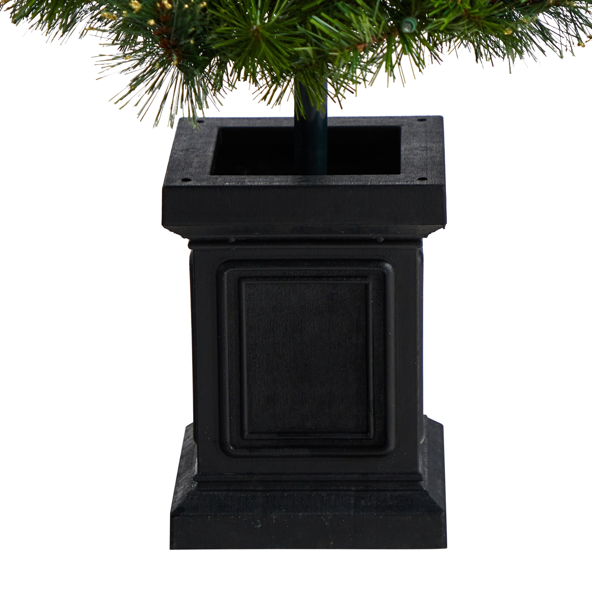 Nearly Natural 4' Green Artificial Christmas Topiary Tree with Berries Prelit 70 Clear LED Lights