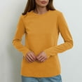 thumbnail image 5 of GigrtiJin Women's Plus Size Cotton Tops Long Sleeve Round Neck Blouses Casual Solid Color Loose Pullover Shirts, 5 of 5