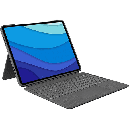Restored Logitech Combo Touch Keyboard Folio for Apple iPad Pro 12.9in 5th/6th Gen - Oxford Gray (Refurbished)