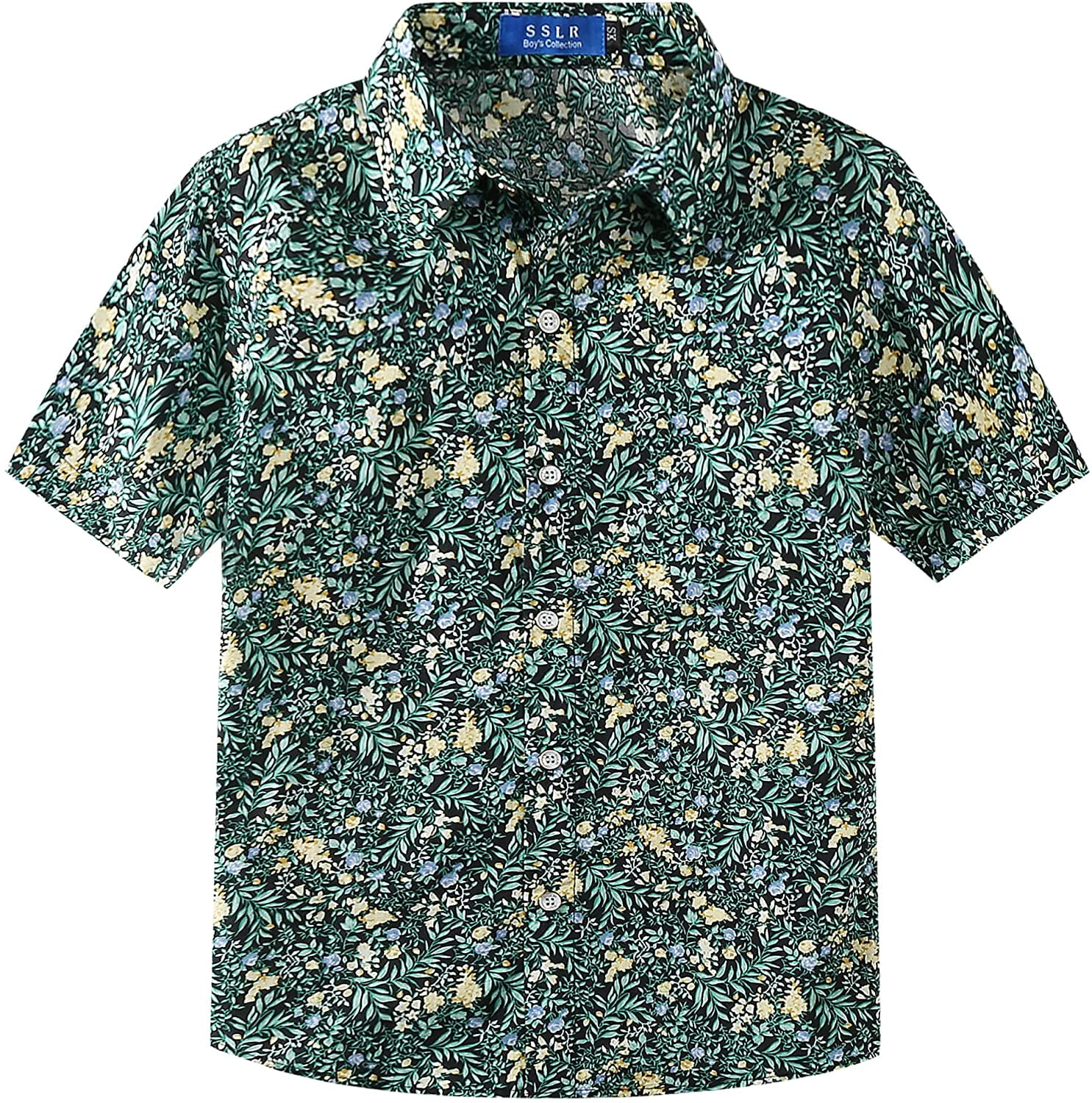 Big Boys Apples Cotton Short Sleeve Casual Button Down Hawaiian Shirt Age of 2-12 