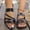 Black, variant on Eltusu Women's Flat Sandals, Open Toe No Slip Beach Ankle Strap Summer Shoes Black Size 7