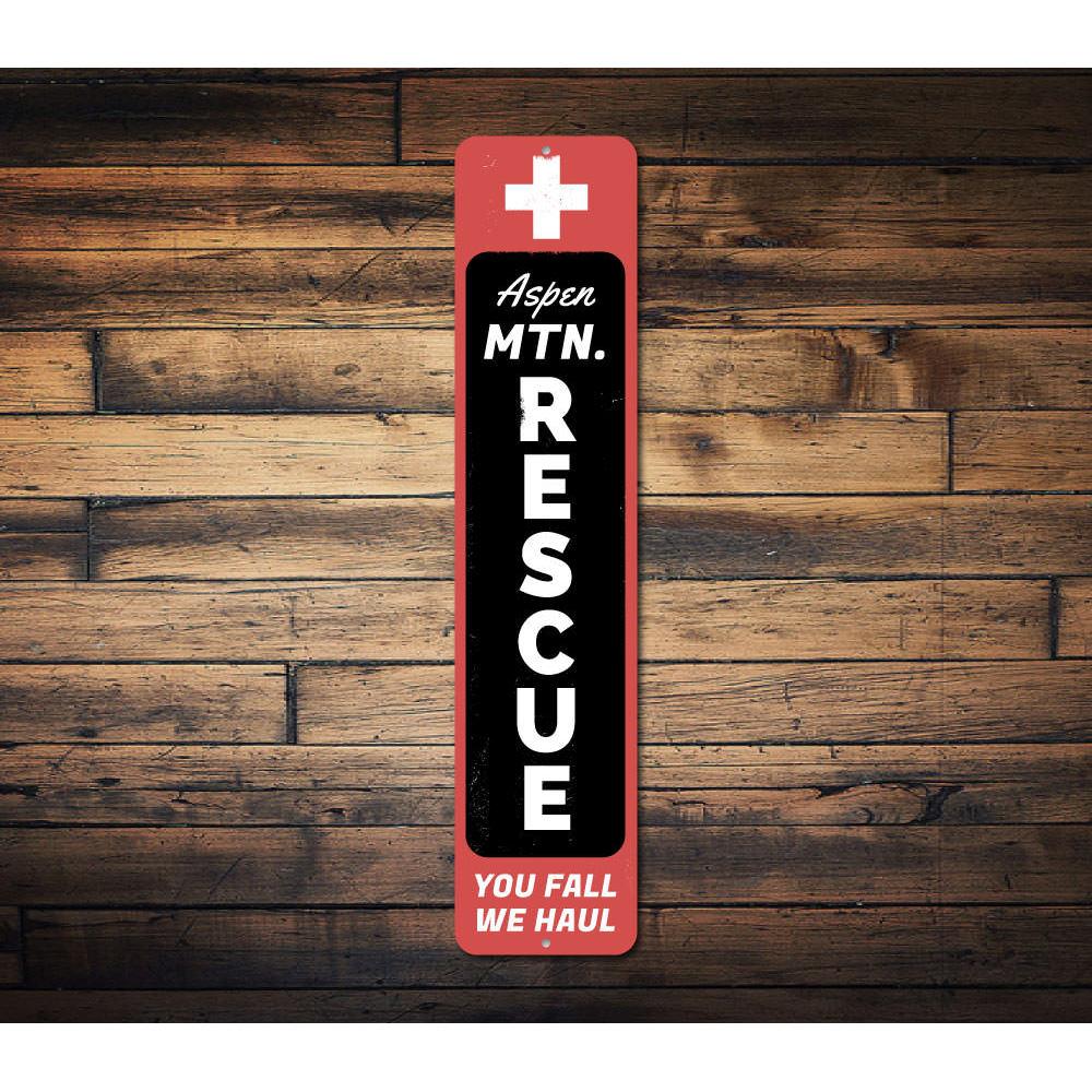 Mount Rescue Wall Sticker Mountain Rescue Vertical Novelty Sign, Metal Wall Decor - 4x18 inches ...