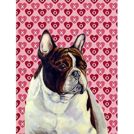 11 x 15 in. French Bulldog Hearts Love And Valentines Day Portrait Flag Garden Size