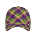 thumbnail image 2 of Daiia Mardi Gras Plaid Baseball Cap Men Women Classic Adjustable For Running Workout And Outdoor Activitie All Season Dad Hat Gift, 2 of 9