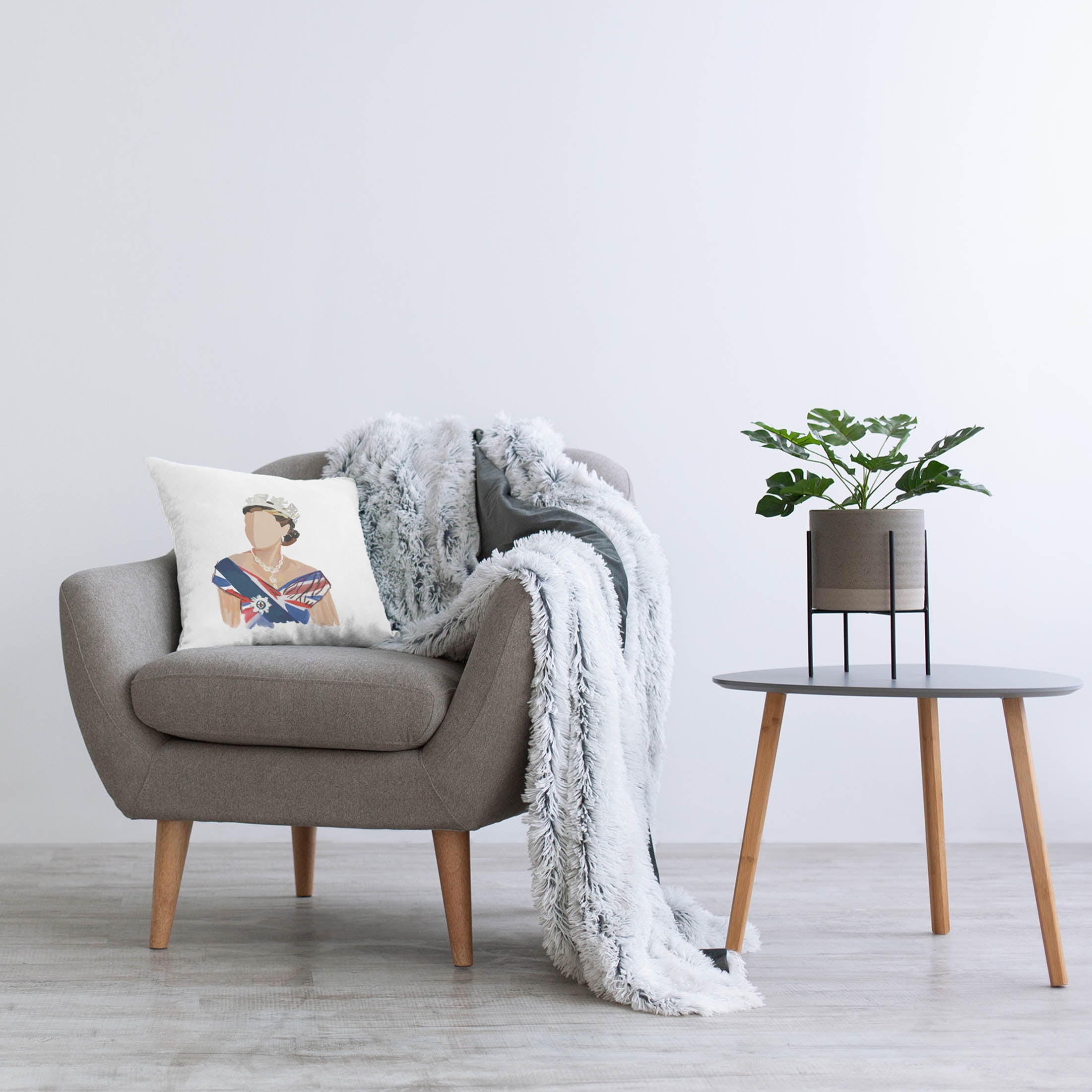 Stupell Industries Royal Fashion Portrait Printed Throw Pillow Design by Amelia Noyes