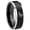 Black 2 Tone Beveled Edge, variant on LA Dogers MLB Baseball Step Edge Brush Black Tungsten Ring 10MM