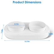 Teqhome Thermal Pet Bowl Heated Water Bowl for Dogs Cats USB Powered Heated Bowl for Drinkable Water and Hot Food in Winter with 2 12oz Ceramic Bowl White