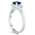 thumbnail image 2 of SZUL Women's Princess Cut 5X5MM Sapphire and Diamond Duchess Ring in 10K White Gold, 2 of 4