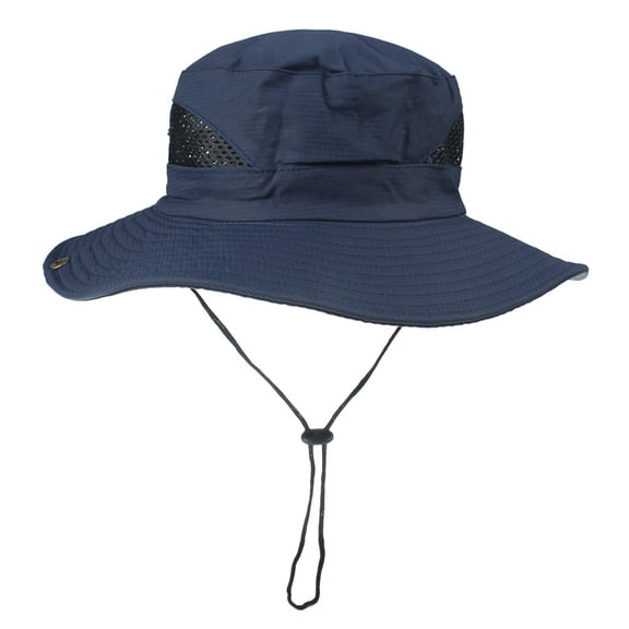 Bucket Hat Breathable Unisex Adjustable Cap Color Boonie Cap Mens Fisherman Sun Protection Summer Hats Navy