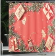thumbnail image 3 of Ambesonne Vintage Christmas Shower Curtain, Gift Boxes Rustic, 69"Wx84"L, Burnt Sienna Fawn, 3 of 4