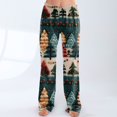 thumbnail image 2 of Women's Fashion Christmas Printed Plush Casual Pants, Long Trousers with Soft Material for Winter Wear, Festive Design for Holiday Season,Dark Green,S, 2 of 5