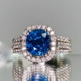 thumbnail image 6 of K-KED 925 Silver Blue Cubic Zirconia Rings Womens Wedding Fashion Delicate Jewelry Size 6-10-9, 6 of 6