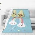 thumbnail image 3 of Green Blue Avocado Blanket Gifts for Kids Girls Rainbow Star Cloud Print Bedroom Birthday Decorations Christmas Sugar Decor Soft Plush 50"x40" Travel Picnic All Season Colorful Friend Forever, 3 of 6