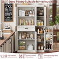 thumbnail image 4 of Modern Freestanding Kitchen Pantry Cabinet, 70" Tall Hutch with Doors, Shelves & Large Drawer – Space-Saving Storage Organizer for Kitchen, Dining Room & Living Room, Antique White, 4 of 8