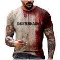 thumbnail image 1 of Halloween T Shirt Men's Casual Round Neck Blood Splatter Pattern Tops Horror Bloody Printed Short Sleeve Tops 4XL, 1 of 5