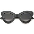 thumbnail image 1 of sunglassLA Unisex Womens High Fashion Two-Toned Chunky Oversize Cat Eye Sunglasses (Matte Black-Black / Lavender) - 42mm, 1 of 4