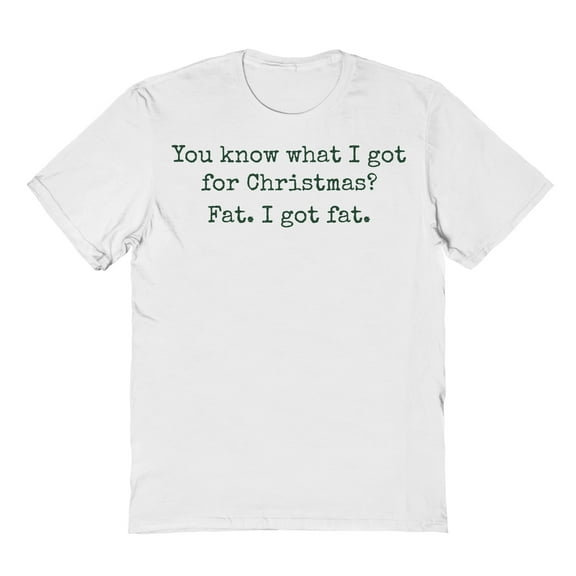 Haywood & Main I Got Fat For Christmas Graphic White Men's Cotton T-Shirt