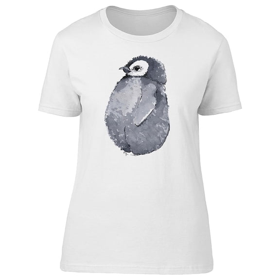 Fluffy Watercolor Baby Penguin Tee Women's -Image by Shutterstock