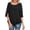 Black, variant on Womens Shirts Women Long Sleeve Tops Women Loose Half Split Sleeves Double Layer Top Chiffon Crew Neck Shirt Flowy Shirt