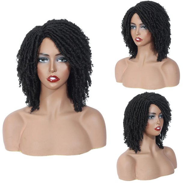 Peluca de pelo sintético para mujeres negras, pelo corto africano de Rastas, extensiones de pelo de ganchillo, barata, superventas
