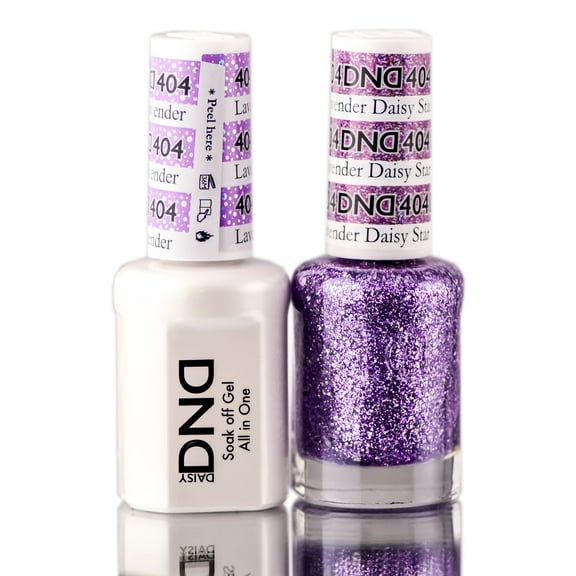 Daisy DND Purples Soak Off GEL POLISH DUO, All In One Gel Lacquer   Matching Nail Polish Color - Lavender Daisy (404)